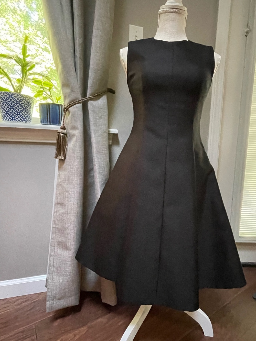 Kate Spade Sleek Black Sleeveless Midi Fit-and-Flare Dress “Emma”